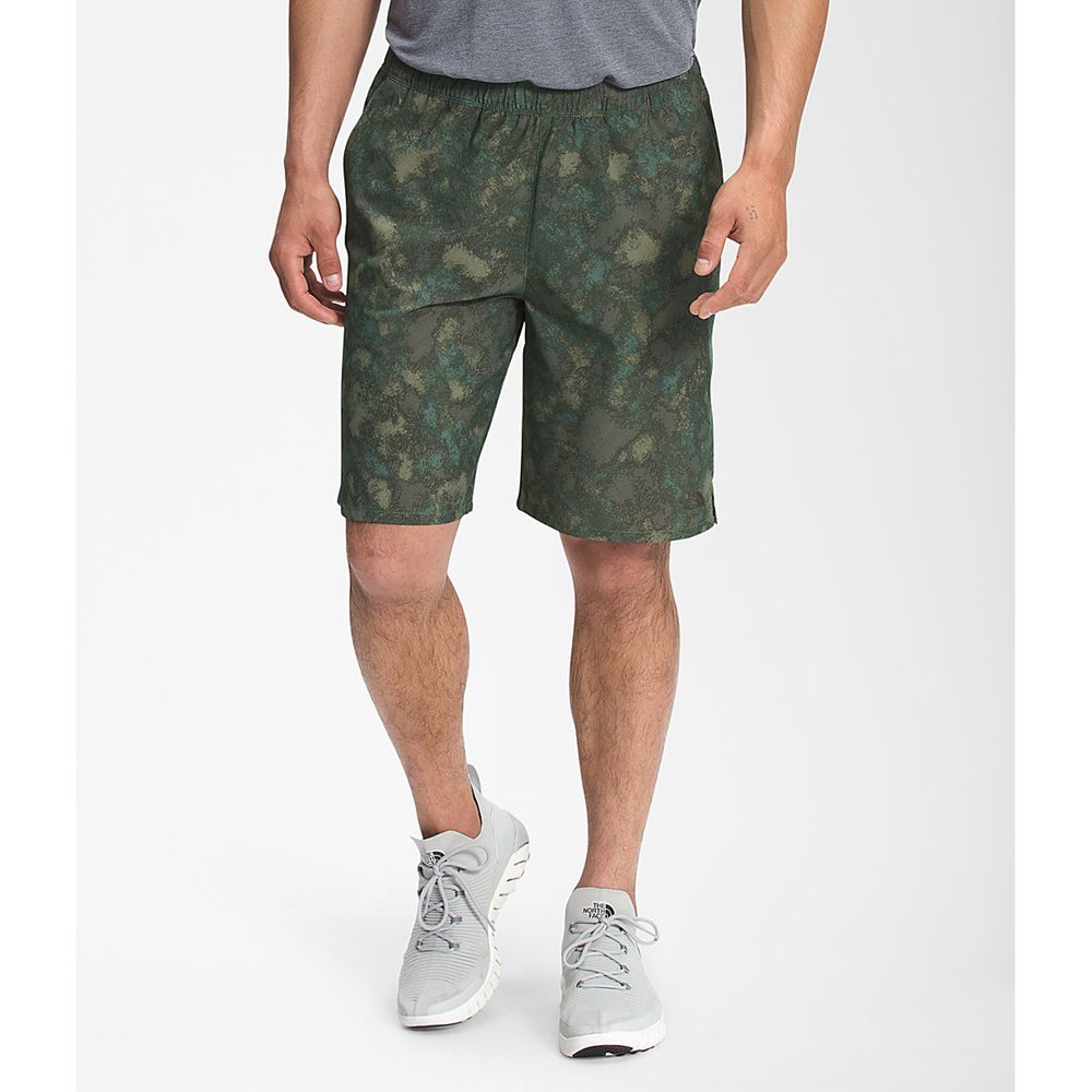 The North Face Shorts Mens Australia - The North Face Printed Wander Green / Camo Print Flashdry (HN